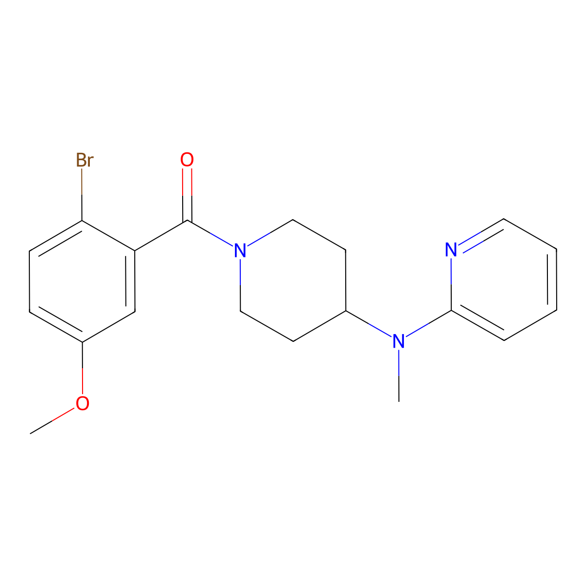 N-[1-(2-bromo-5-methoxybenzoyl)piperidin-4-yl]-N-methylpyridin-2-amine molecular structure, CAS 2742058-14-4