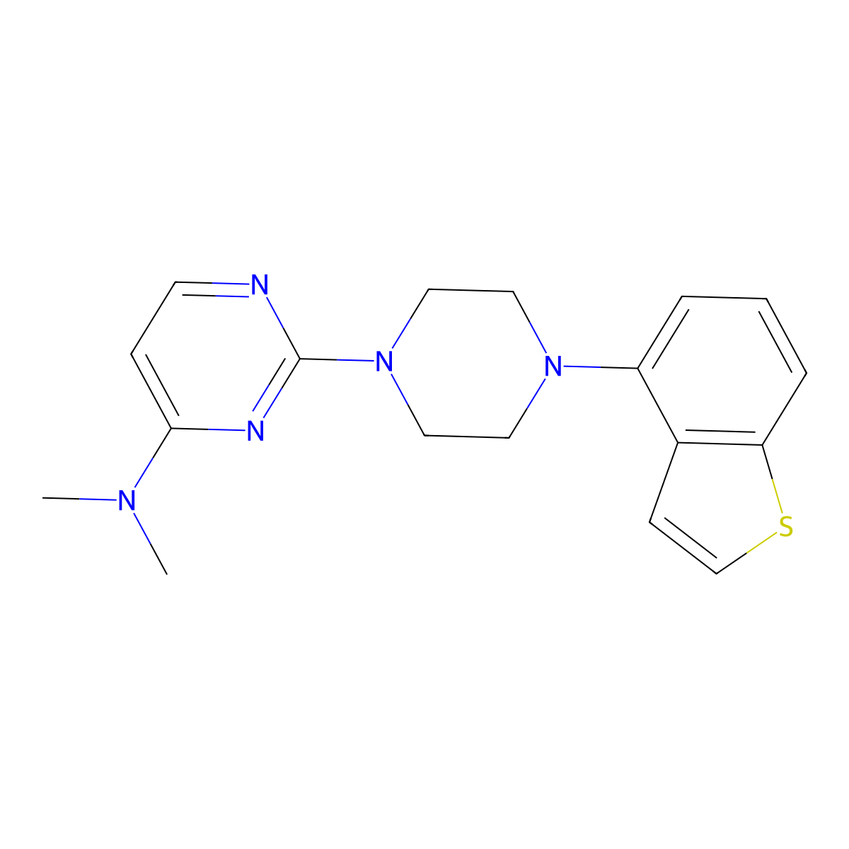 2-[4-(1-benzothiophen-4-yl)piperazin-1-yl]-N,N-dimethylpyrimidin-4-amine molecular structure, CAS 2742058-16-6