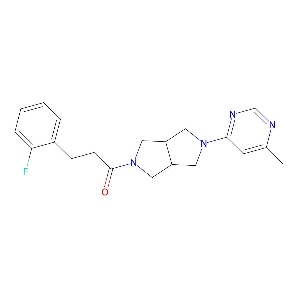 3-(2-Fluorophenyl)-1-[5-(6-methylpyrimidin-4-yl)-octahydropyrrolo[3,4-c]pyrrol-2-yl]propan-1-one molecular structure, CAS 2742058-17-7