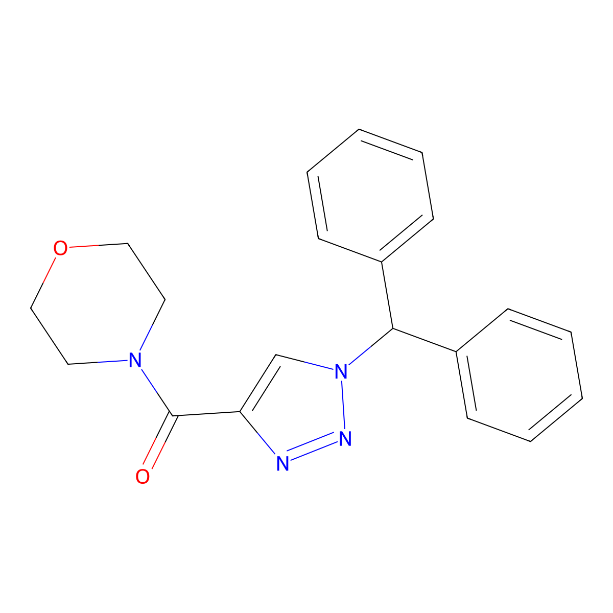 4-[1-(diphenylmethyl)-1H-1,2,3-triazole-4-carbonyl]morpholine molecular structure, CAS 2742058-26-8