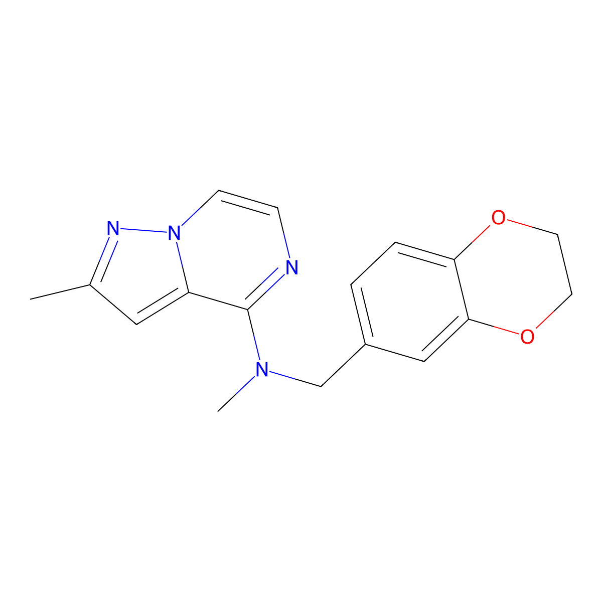 N-[(2,3-dihydro-1,4-benzodioxin-6-yl)methyl]-N,2-dimethylpyrazolo[1,5-a]pyrazin-4-amine molecular structure, CAS 2742058-27-9