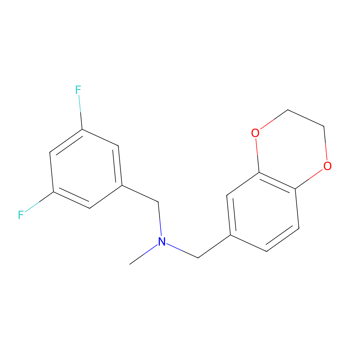 [(3,5-Difluorophenyl)methyl][(2,3-dihydro-1,4-benzodioxin-6-yl)methyl]methylamine molecular structure, CAS 2742058-30-4