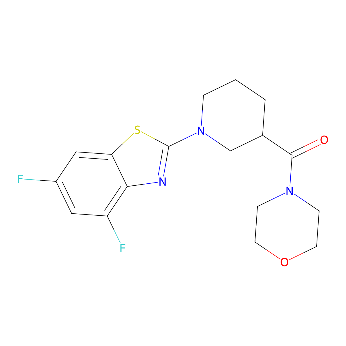 4,6-Difluoro-2-[3-(morpholine-4-carbonyl)piperidin-1-yl]-1,3-benzothiazole molecular structure, CAS 2742058-39-3