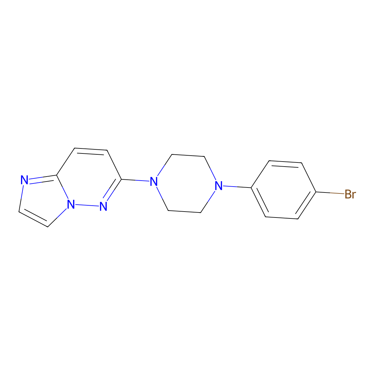 1-(4-Bromophenyl)-4-{imidazo[1,2-b]pyridazin-6-yl}piperazine molecular structure, CAS 2742058-43-9