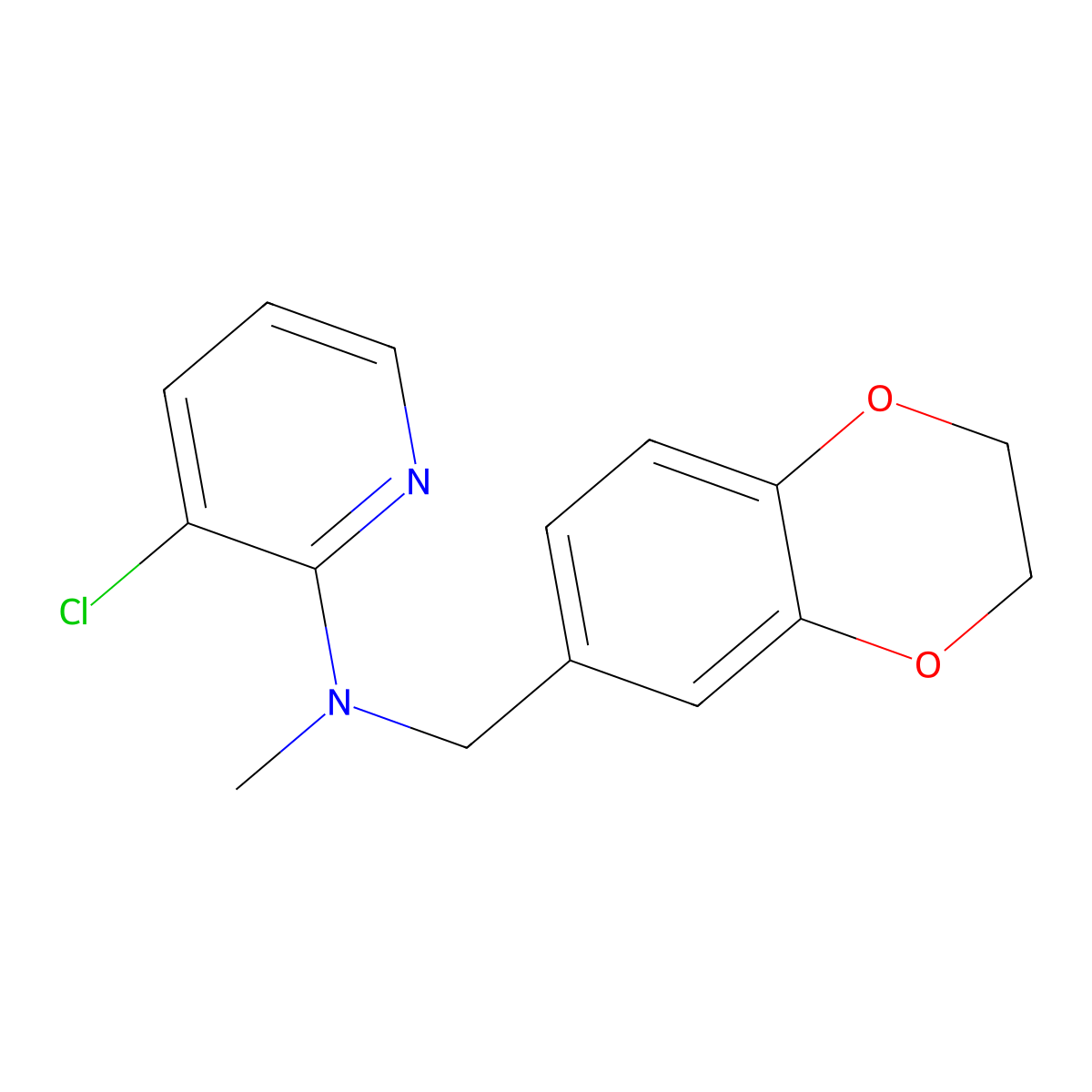 3-chloro-N-[(2,3-dihydro-1,4-benzodioxin-6-yl)methyl]-N-methylpyridin-2-amine molecular structure, CAS 2742058-54-2