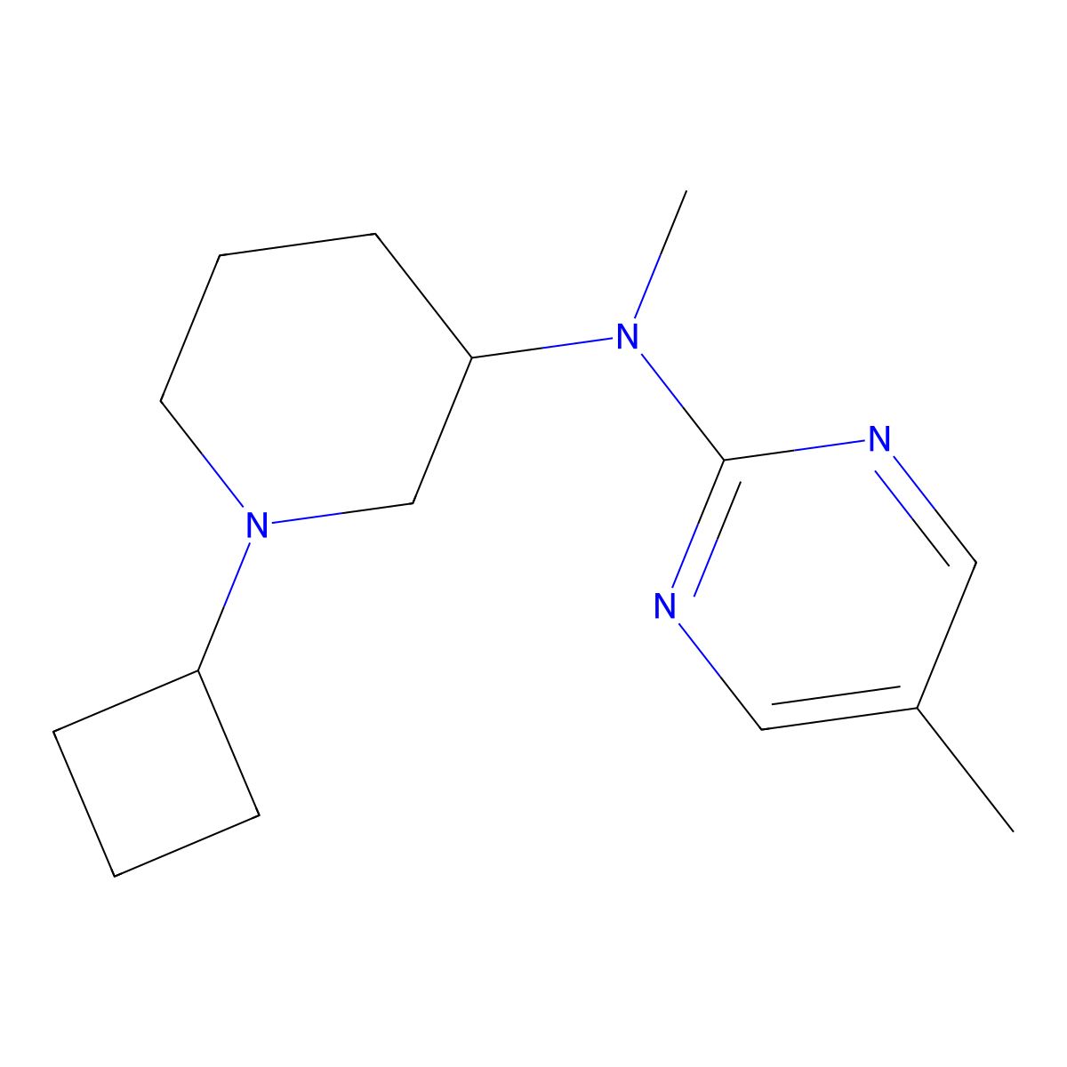 N-(1-cyclobutylpiperidin-3-yl)-N,5-dimethylpyrimidin-2-amine molecular structure, CAS 2742058-57-5
