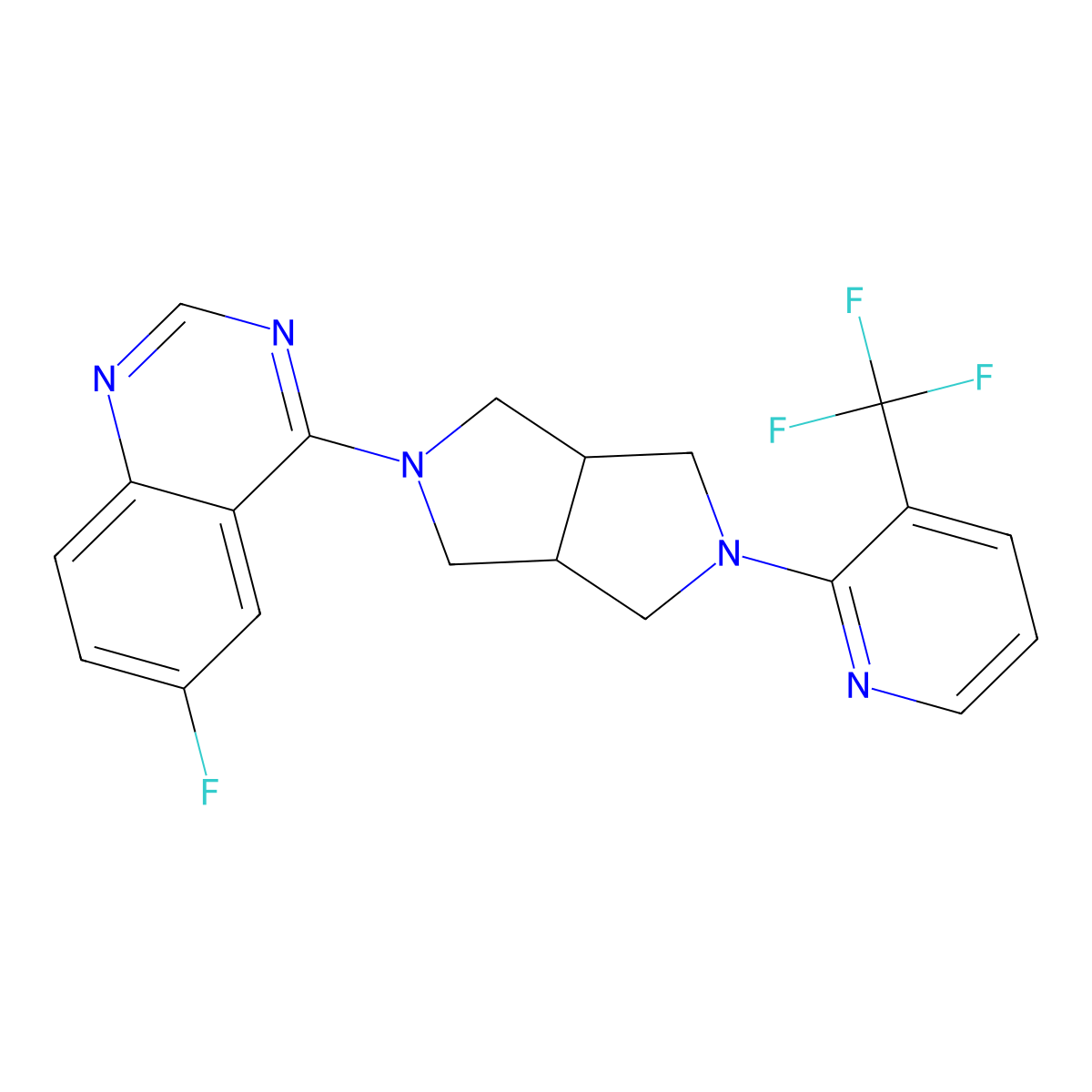 6-Fluoro-4-{5-[3-(trifluoromethyl)pyridin-2-yl]-octahydropyrrolo[3,4-c]pyrrol-2-yl}quinazoline molecular structure, CAS 2742058-60-0