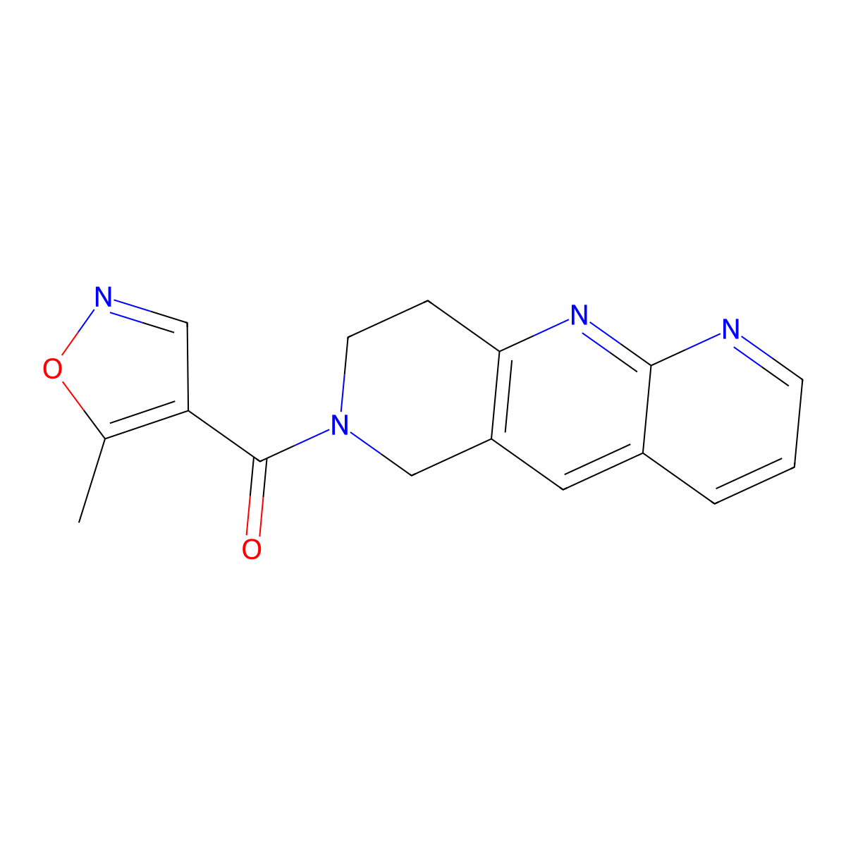 5-methyl-4-{6H,7H,8H,9H-pyrido[2,3-b]1,6-naphthyridine-7-carbonyl}-1,2-oxazole molecular structure, CAS 2742058-62-2