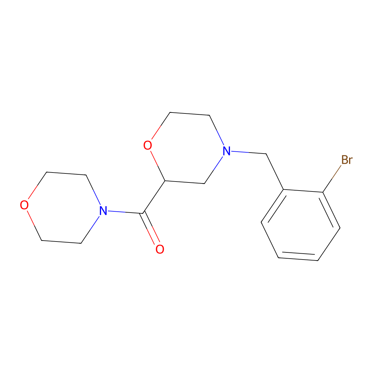 4-[(2-Bromophenyl)methyl]-2-(morpholine-4-carbonyl)morpholine molecular structure, CAS 2742058-72-4