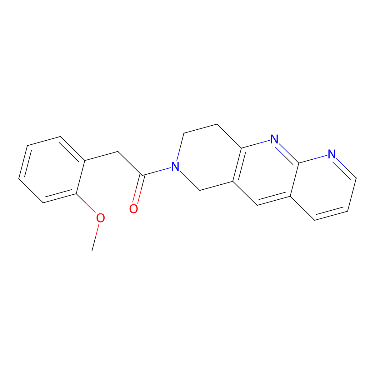 2-(2-methoxyphenyl)-1-{6H,7H,8H,9H-pyrido[2,3-b]1,6-naphthyridin-7-yl}ethan-1-one molecular structure, CAS 2742058-88-2