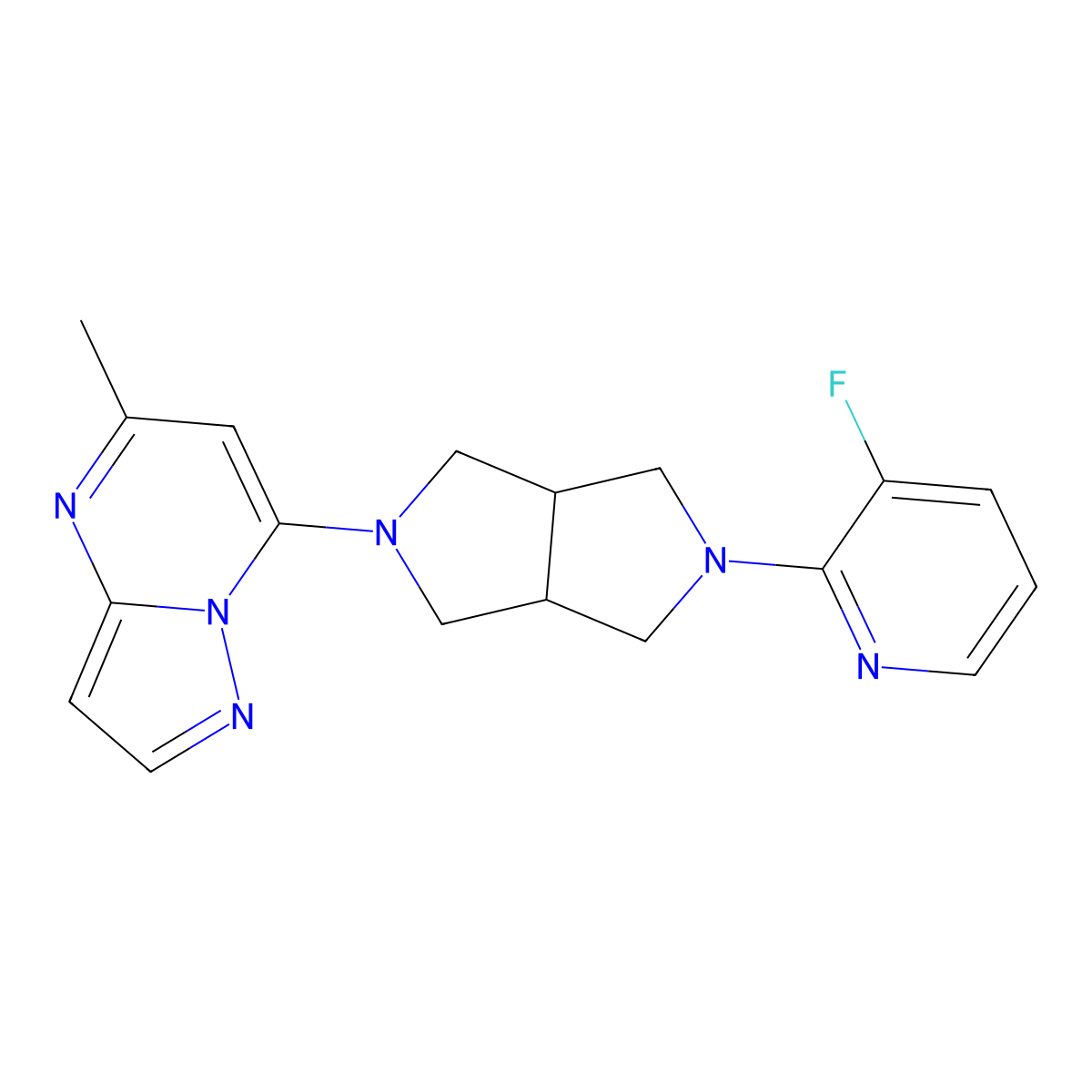 3-Fluoro-2-(5-{5-methylpyrazolo[1,5-a]pyrimidin-7-yl}-octahydropyrrolo[3,4-c]pyrrol-2-yl)pyridine molecular structure, CAS 2742058-89-3