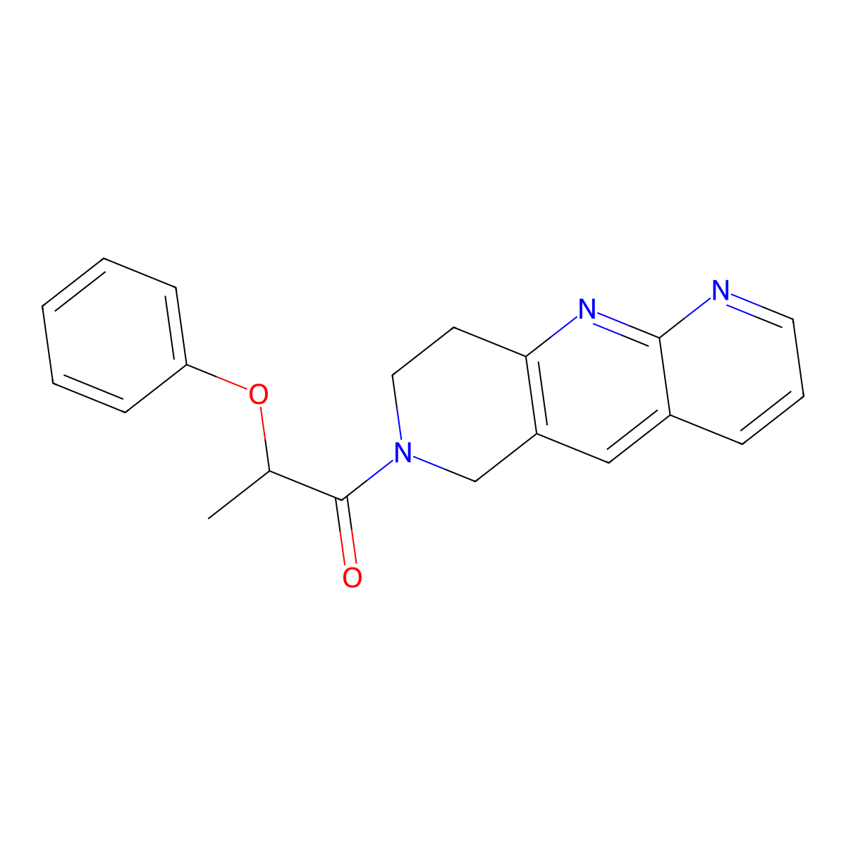 2-phenoxy-1-{6H,7H,8H,9H-pyrido[2,3-b]1,6-naphthyridin-7-yl}propan-1-one molecular structure, CAS 2742058-96-2