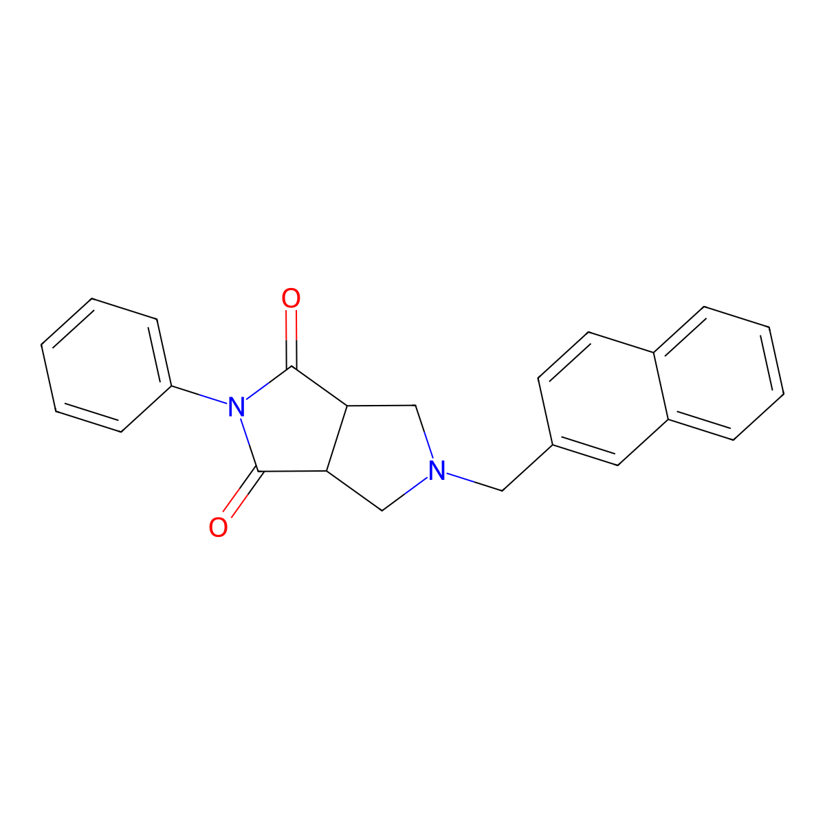 5-[(Naphthalen-2-yl)methyl]-2-phenyl-octahydropyrrolo[3,4-c]pyrrole-1,3-dione molecular structure, CAS 2742059-03-4