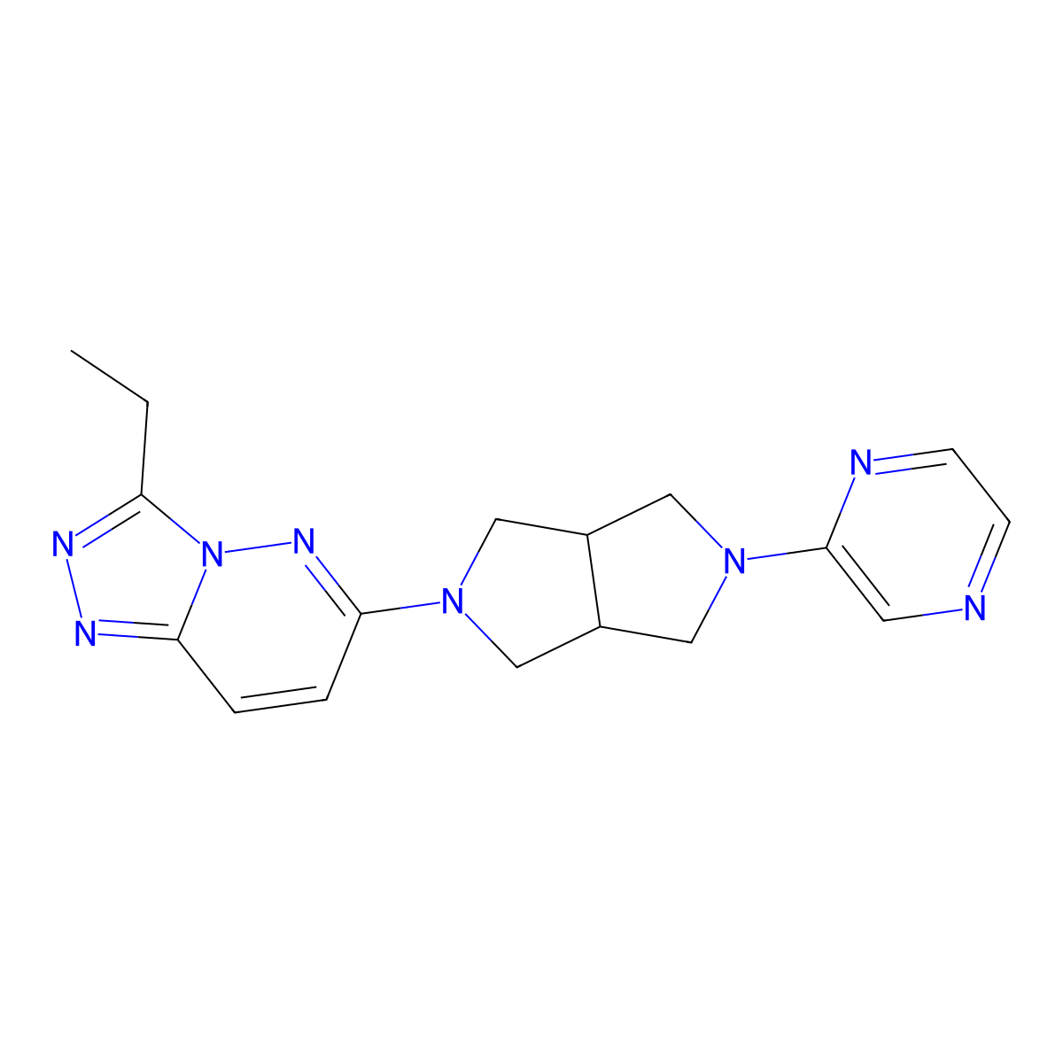 2-(5-{3-Ethyl-[1,2,4]triazolo[4,3-b]pyridazin-6-yl}-octahydropyrrolo[3,4-c]pyrrol-2-yl)pyrazine molecular structure, CAS 2742059-09-0