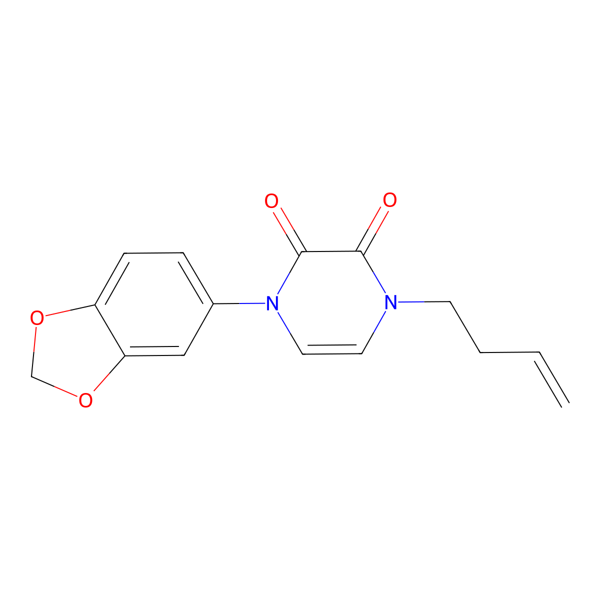 1-(2H-1,3-benzodioxol-5-yl)-4-(but-3-en-1-yl)-1,2,3,4-tetrahydropyrazine-2,3-dione molecular structure, CAS 2742059-16-9