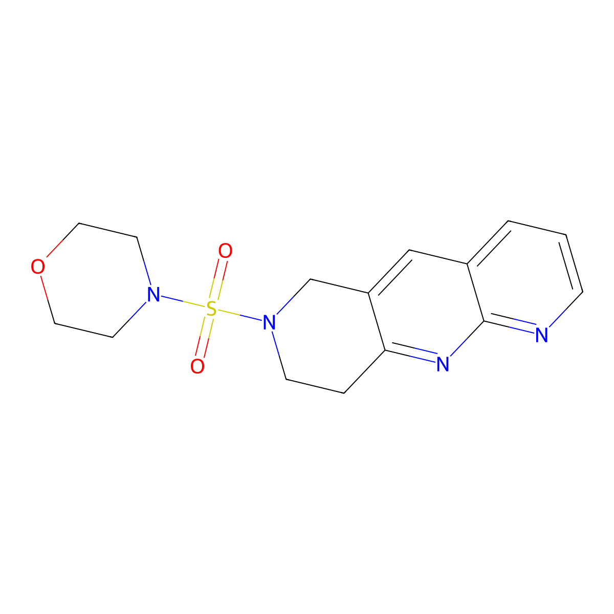4-{6H,7H,8H,9H-pyrido[2,3-b]1,6-naphthyridine-7-sulfonyl}morpholine molecular structure, CAS 2742059-25-0