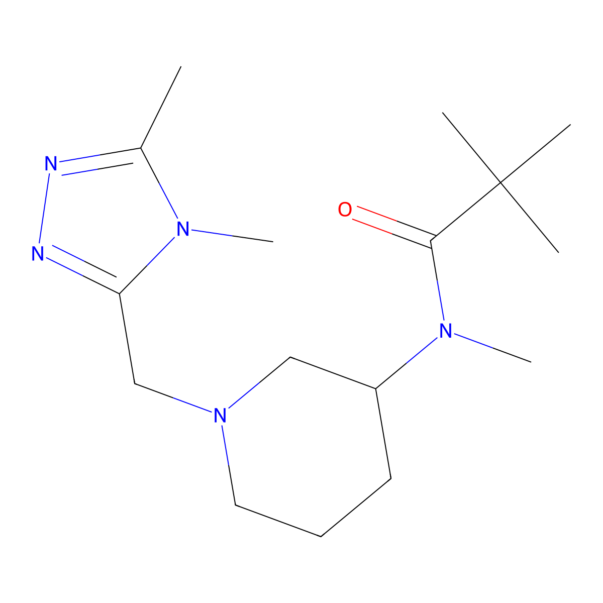 N-{1-[(4,5-dimethyl-4H-1,2,4-triazol-3-yl)methyl]piperidin-3-yl}-N,2,2-trimethylpropanamide molecular structure, CAS 2742059-26-1