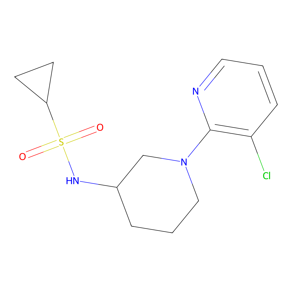 N-[1-(3-chloropyridin-2-yl)piperidin-3-yl]cyclopropanesulfonamide molecular structure, CAS 2742059-33-0