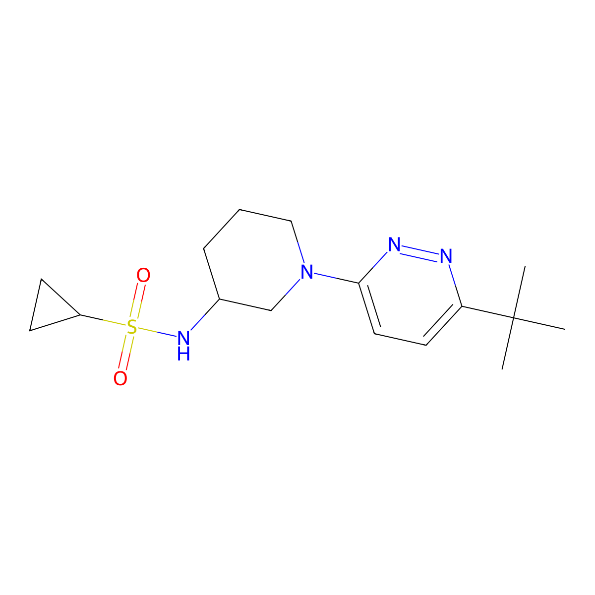 N-[1-(6-tert-butylpyridazin-3-yl)piperidin-3-yl]cyclopropanesulfonamide molecular structure, CAS 2742059-60-3
