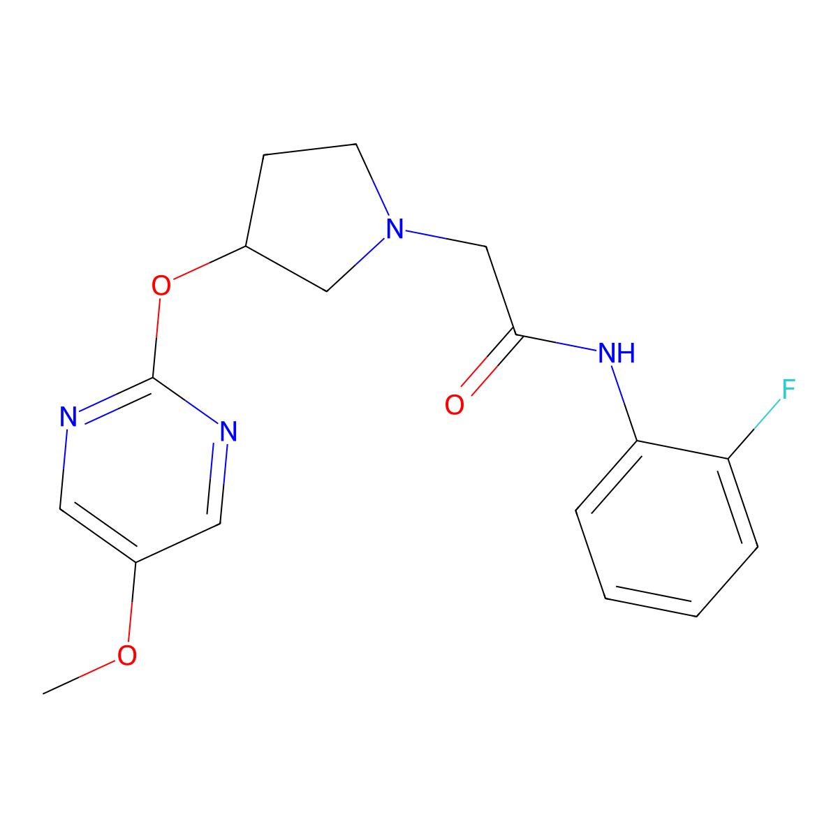N-(2-fluorophenyl)-2-{3-[(5-methoxypyrimidin-2-yl)oxy]pyrrolidin-1-yl}acetamide molecular structure, CAS 2742059-65-8