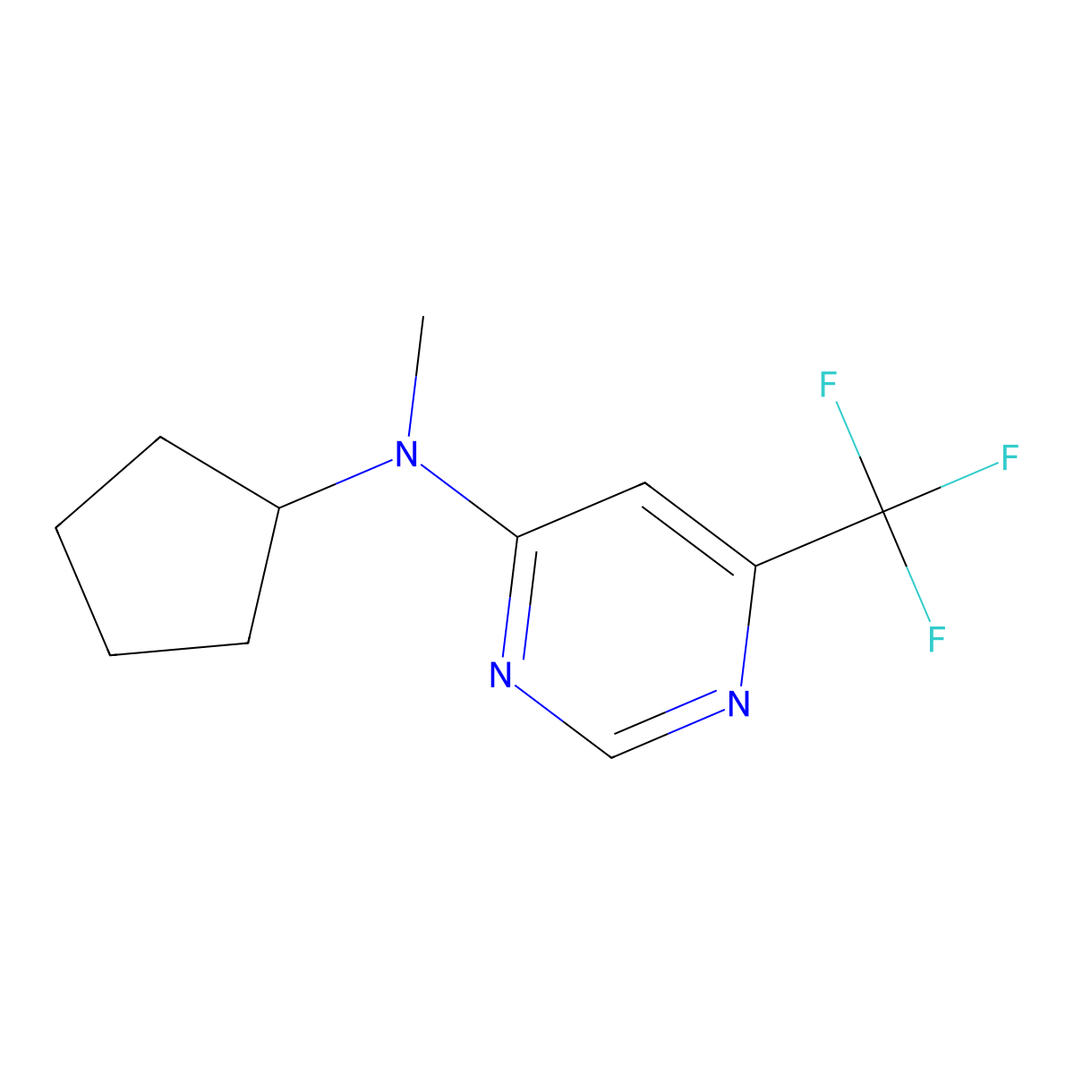 N-cyclopentyl-N-methyl-6-(trifluoromethyl)pyrimidin-4-amine molecular structure, CAS 2742059-70-5
