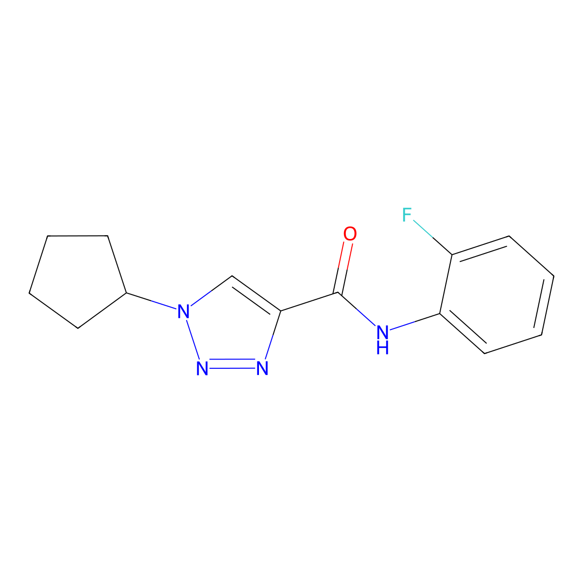 1-cyclopentyl-N-(2-fluorophenyl)-1H-1,2,3-triazole-4-carboxamide molecular structure, CAS 2742059-88-5