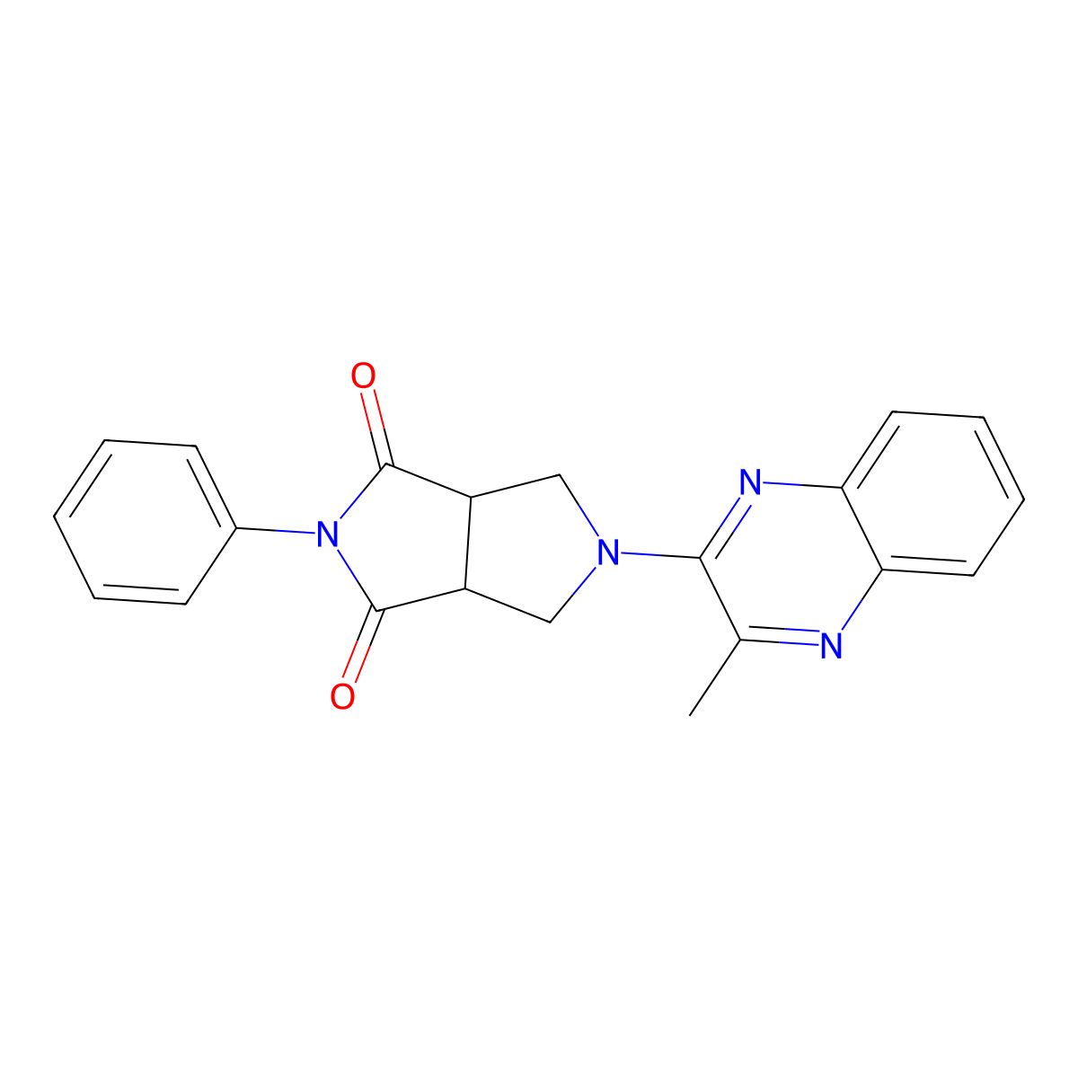 5-(3-Methylquinoxalin-2-yl)-2-phenyl-octahydropyrrolo[3,4-c]pyrrole-1,3-dione molecular structure, CAS 2742059-92-1