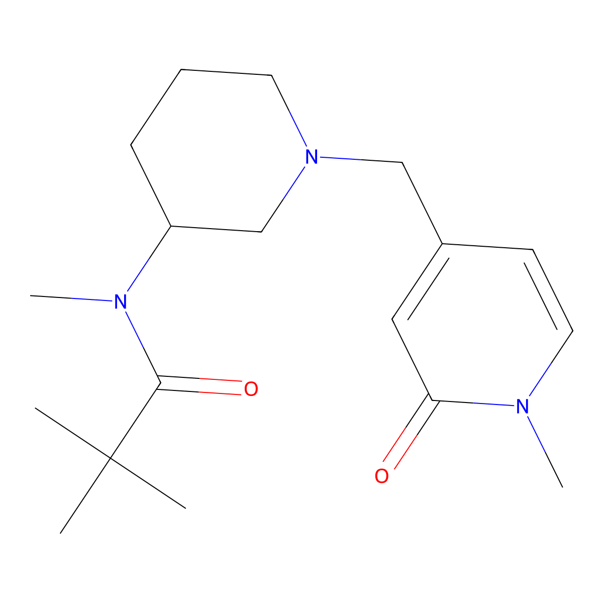 N,2,2-trimethyl-N-{1-[(1-methyl-2-oxo-1,2-dihydropyridin-4-yl)methyl]piperidin-3-yl}propanamide molecular structure, CAS 2742059-95-4