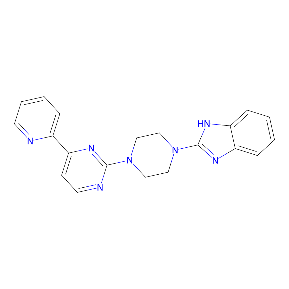 2-{4-[4-(pyridin-2-yl)pyrimidin-2-yl]piperazin-1-yl}-1H-1,3-benzodiazole molecular structure, CAS 2742059-98-7