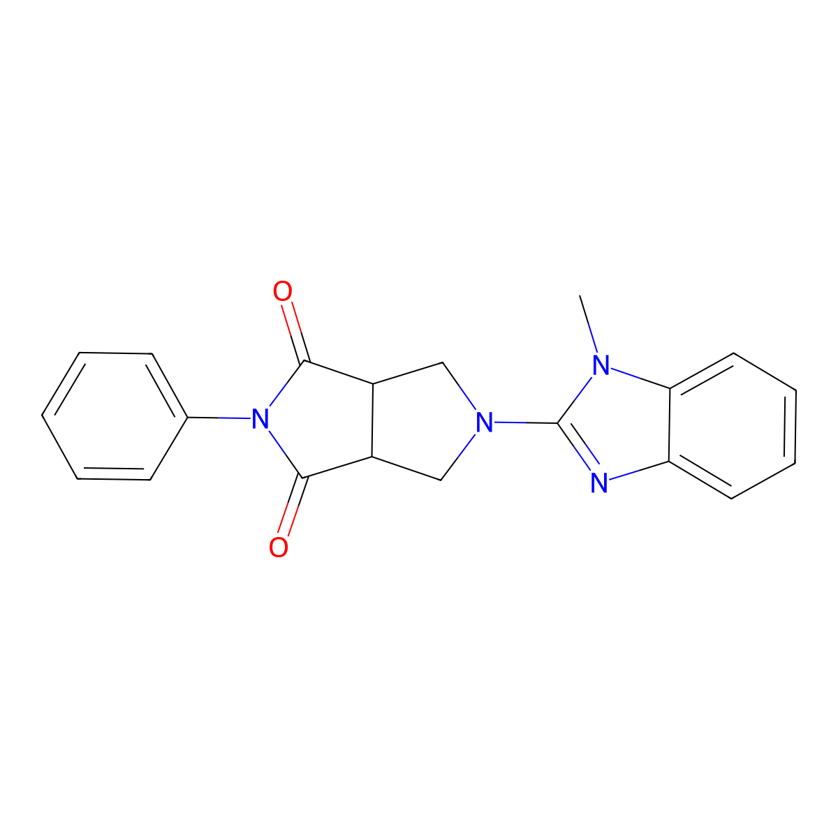 5-(1-methyl-1H-1,3-benzodiazol-2-yl)-2-phenyl-octahydropyrrolo[3,4-c]pyrrole-1,3-dione molecular structure, CAS 2742059-99-8