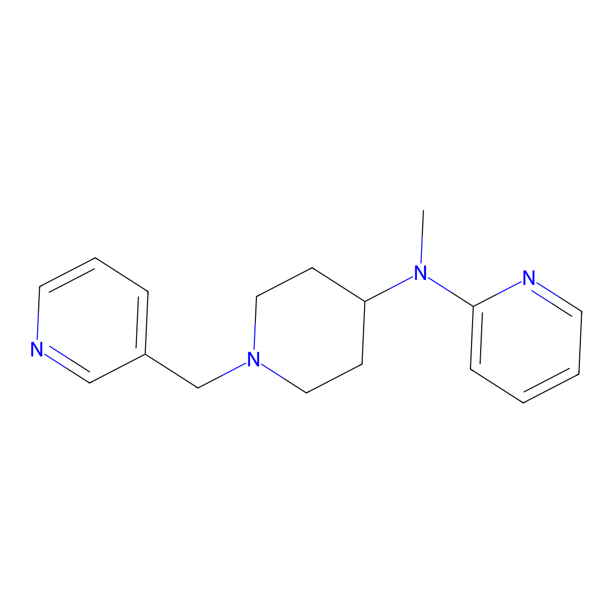 N-methyl-N-{1-[(pyridin-3-yl)methyl]piperidin-4-yl}pyridin-2-amine molecular structure, CAS 2742060-08-6