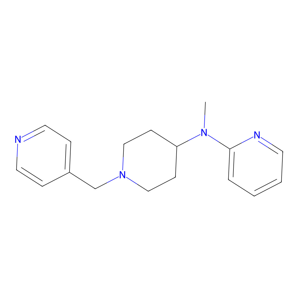 N-methyl-N-{1-[(pyridin-4-yl)methyl]piperidin-4-yl}pyridin-2-amine molecular structure, CAS 2742060-12-2