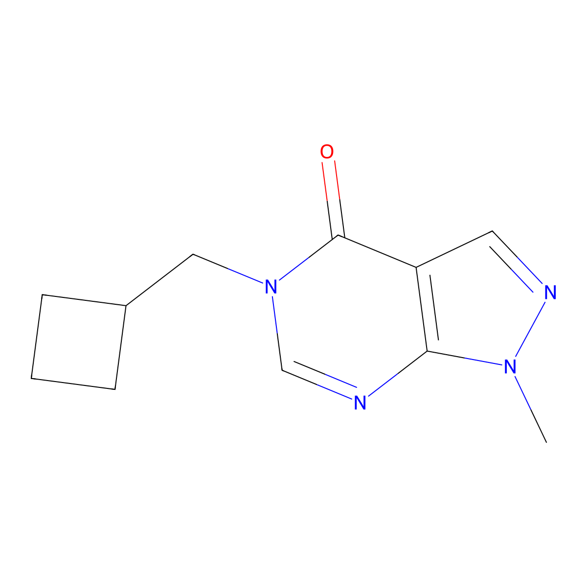 5-(cyclobutylmethyl)-1-methyl-1H,4H,5H-pyrazolo[3,4-d]pyrimidin-4-one molecular structure, CAS 2742060-16-6