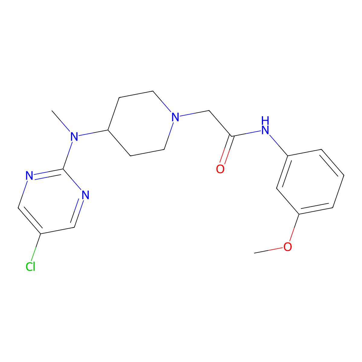 2-{4-[(5-chloropyrimidin-2-yl)(methyl)amino]piperidin-1-yl}-N-(3-methoxyphenyl)acetamide molecular structure, CAS 2742060-37-1