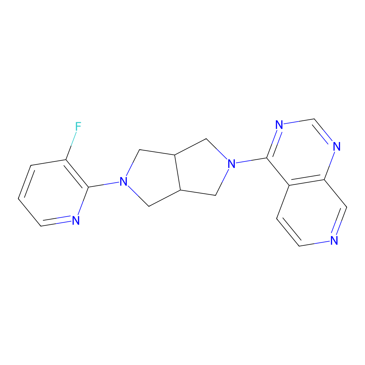 3-Fluoro-2-(5-{pyrido[3,4-d]pyrimidin-4-yl}-octahydropyrrolo[3,4-c]pyrrol-2-yl)pyridine molecular structure, CAS 2742060-40-6