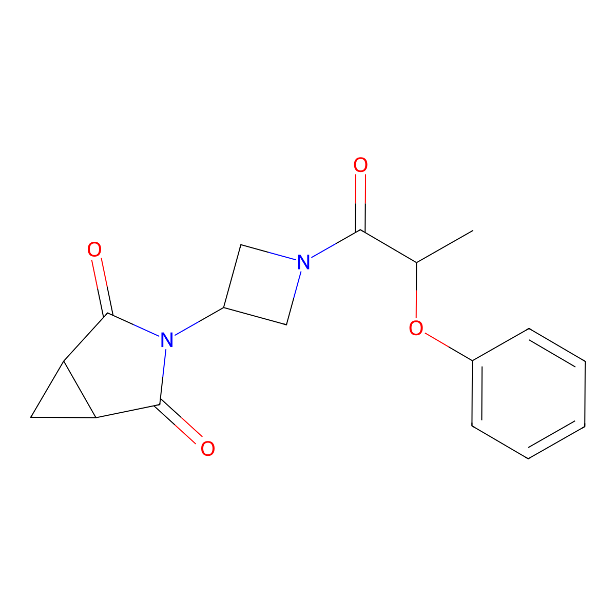 3-(1-(2-Phenoxypropanoyl)azetidin-3-yl)-3-azabicyclo[3.1.0]hexane-2,4-dione molecular structure, CAS 2742060-45-1