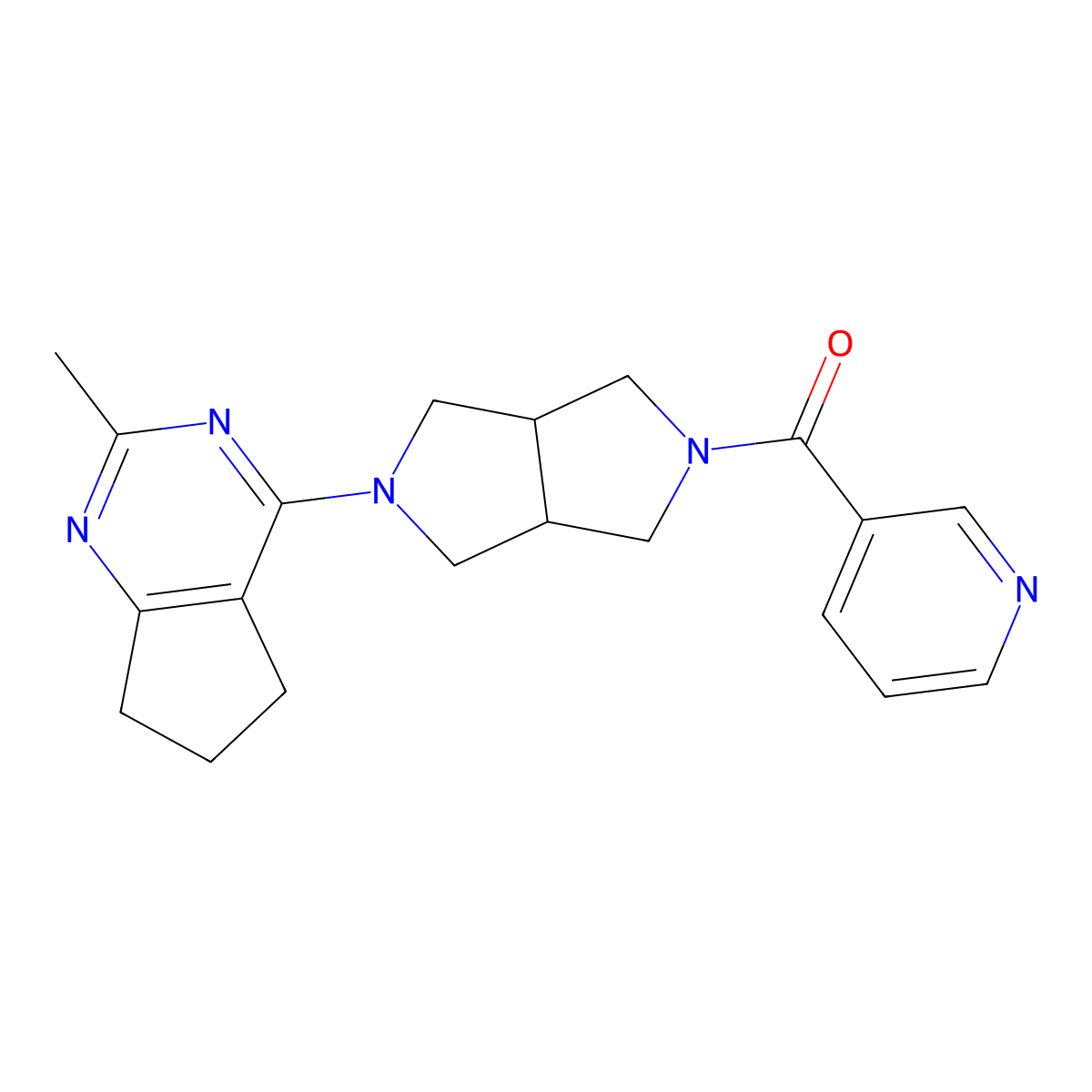 3-(5-{2-methyl-5H,6H,7H-cyclopenta[d]pyrimidin-4-yl}-octahydropyrrolo[3,4-c]pyrrole-2-carbonyl)pyridine molecular structure, CAS 2742060-52-0