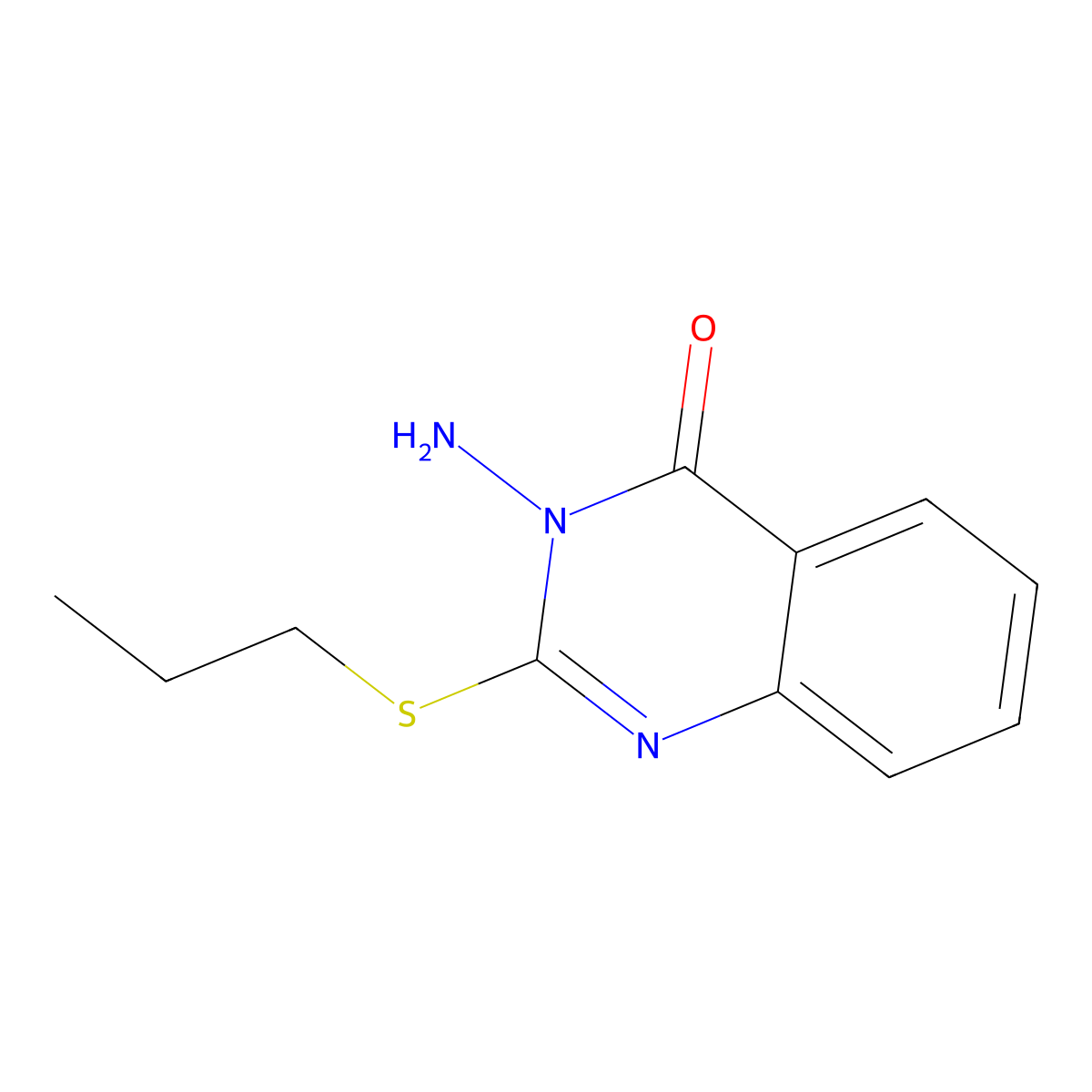 3-Amino-2-(propylsulfanyl)-3,4-dihydroquinazolin-4-one molecular structure, CAS 2742060-55-3