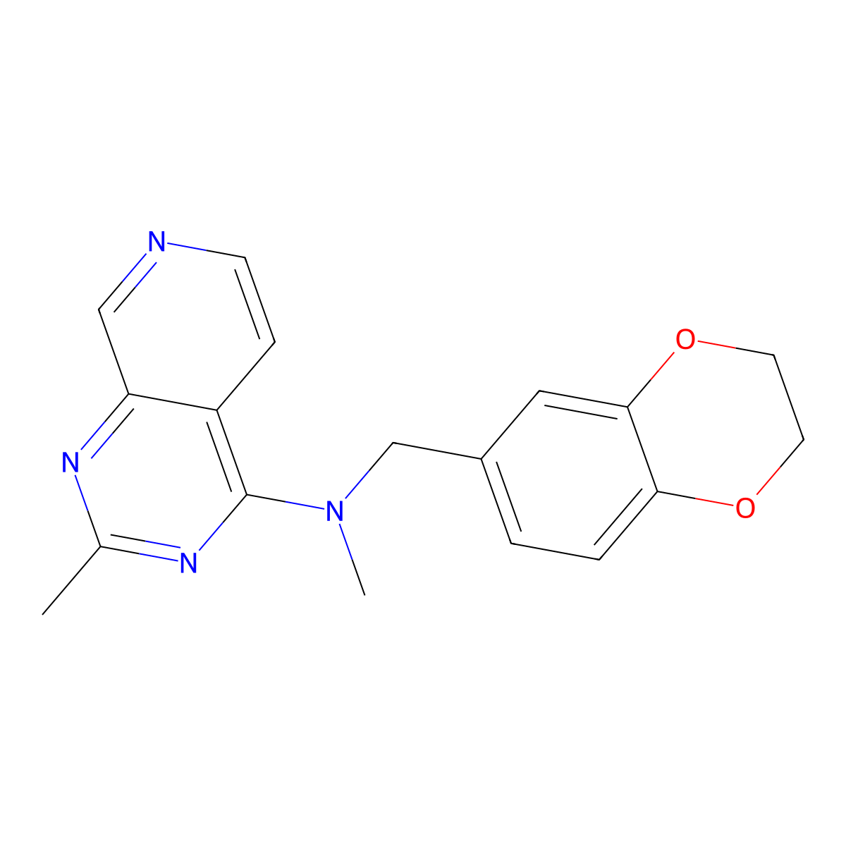 N-[(2,3-dihydro-1,4-benzodioxin-6-yl)methyl]-N,2-dimethylpyrido[3,4-d]pyrimidin-4-amine molecular structure, CAS 2742060-58-6
