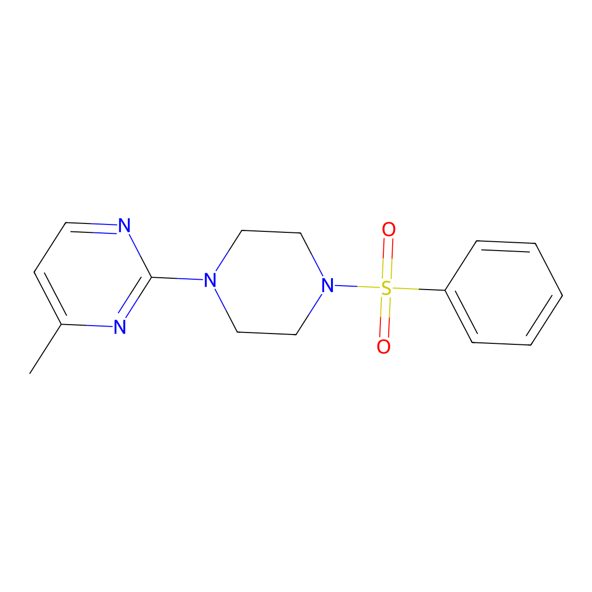 2-[4-(Benzenesulfonyl)piperazin-1-yl]-4-methylpyrimidine molecular structure, CAS 2742060-59-7