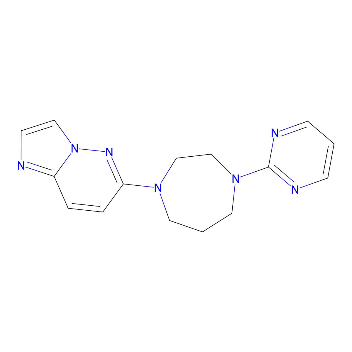 1-{Imidazo[1,2-b]pyridazin-6-yl}-4-(pyrimidin-2-yl)-1,4-diazepane molecular structure, CAS 2742060-60-0