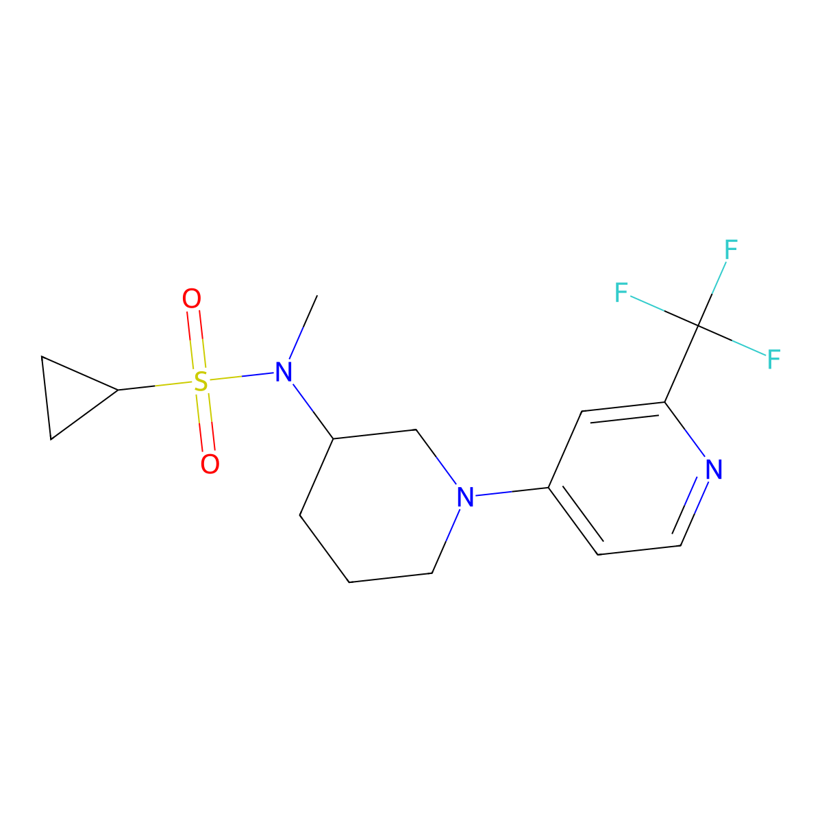 N-methyl-N-{1-[2-(trifluoromethyl)pyridin-4-yl]piperidin-3-yl}cyclopropanesulfonamide molecular structure, CAS 2742060-64-4