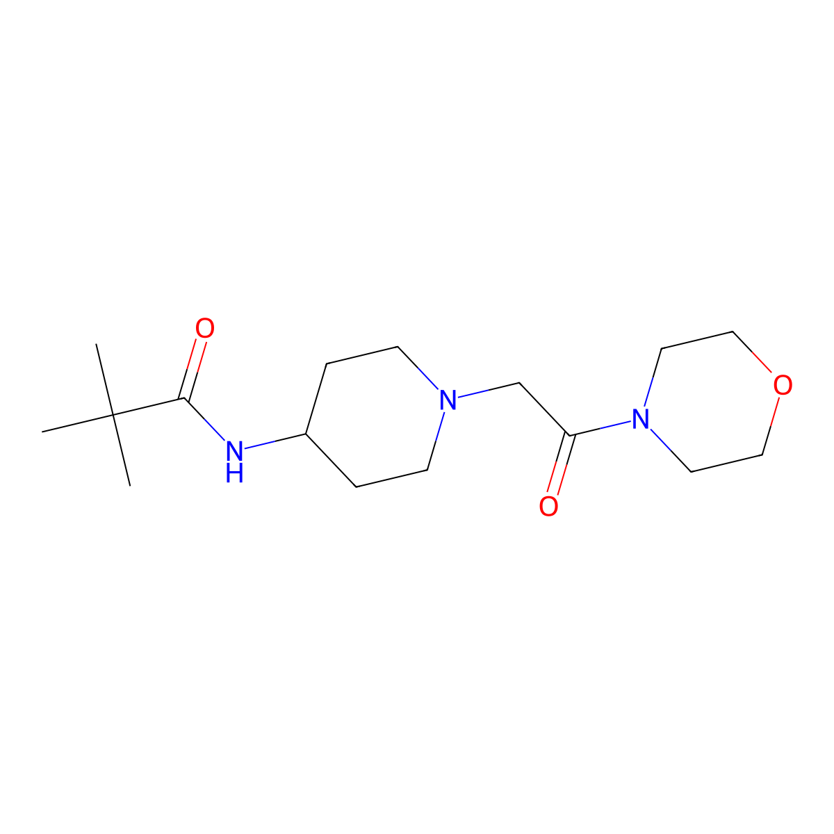 2,2-dimethyl-N-{1-[2-(morpholin-4-yl)-2-oxoethyl]piperidin-4-yl}propanamide molecular structure, CAS 2742060-66-6