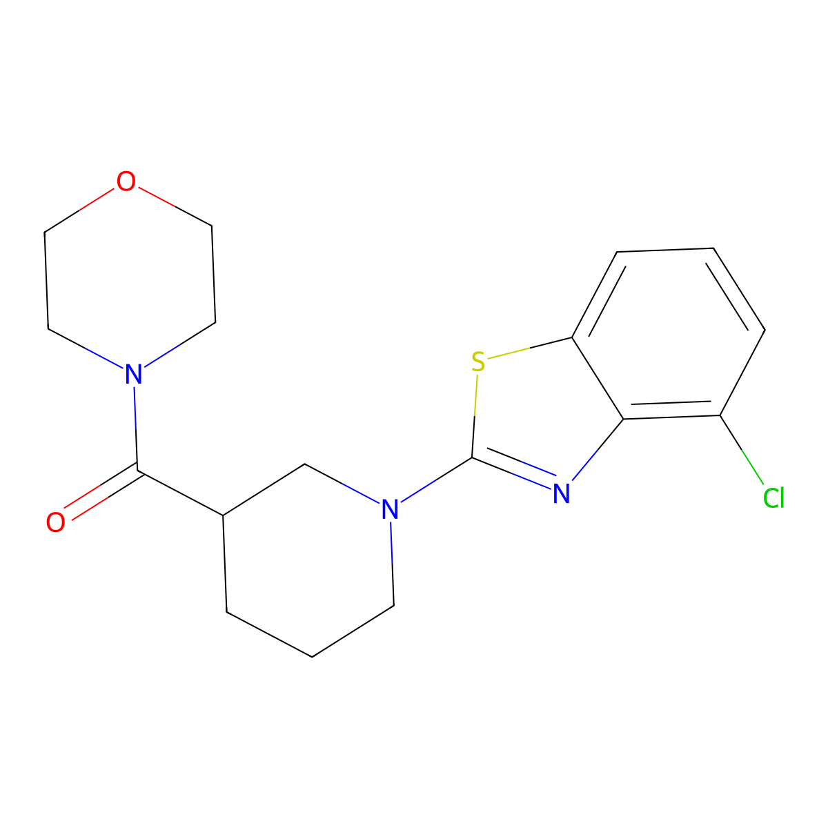 4-Chloro-2-[3-(morpholine-4-carbonyl)piperidin-1-yl]-1,3-benzothiazole molecular structure, CAS 2742061-07-8