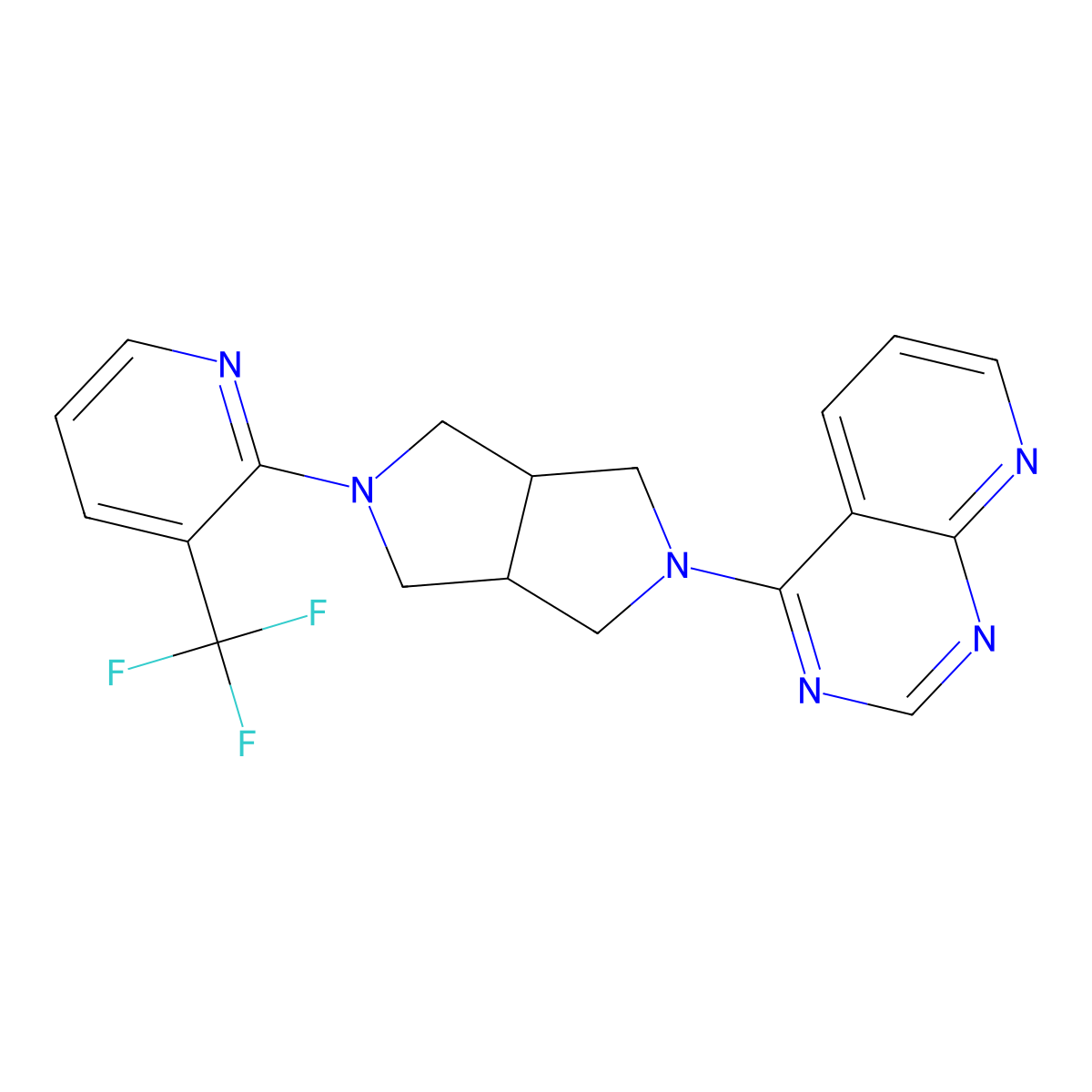 2-(5-{Pyrido[2,3-d]pyrimidin-4-yl}-octahydropyrrolo[3,4-c]pyrrol-2-yl)-3-(trifluoromethyl)pyridine molecular structure, CAS 2742061-10-3