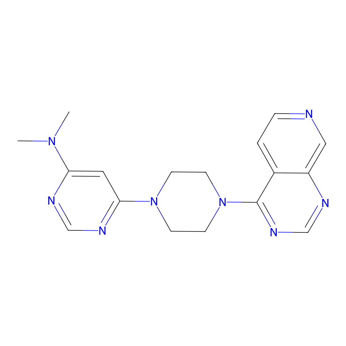 N,N-dimethyl-6-(4-{pyrido[3,4-d]pyrimidin-4-yl}piperazin-1-yl)pyrimidin-4-amine molecular structure, CAS 2742061-21-6