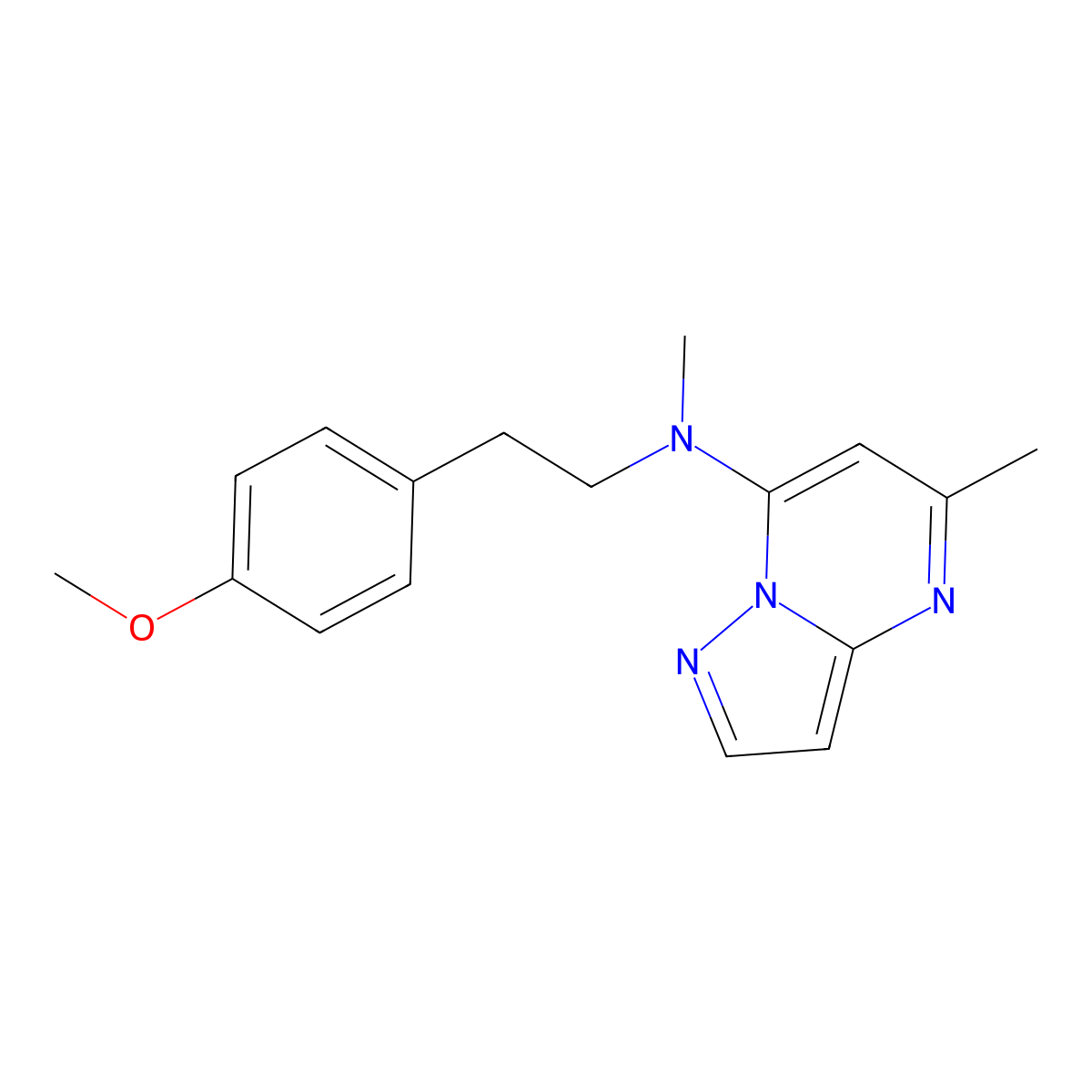 N-[2-(4-methoxyphenyl)ethyl]-N,5-dimethylpyrazolo[1,5-a]pyrimidin-7-amine molecular structure, CAS 2742061-48-7