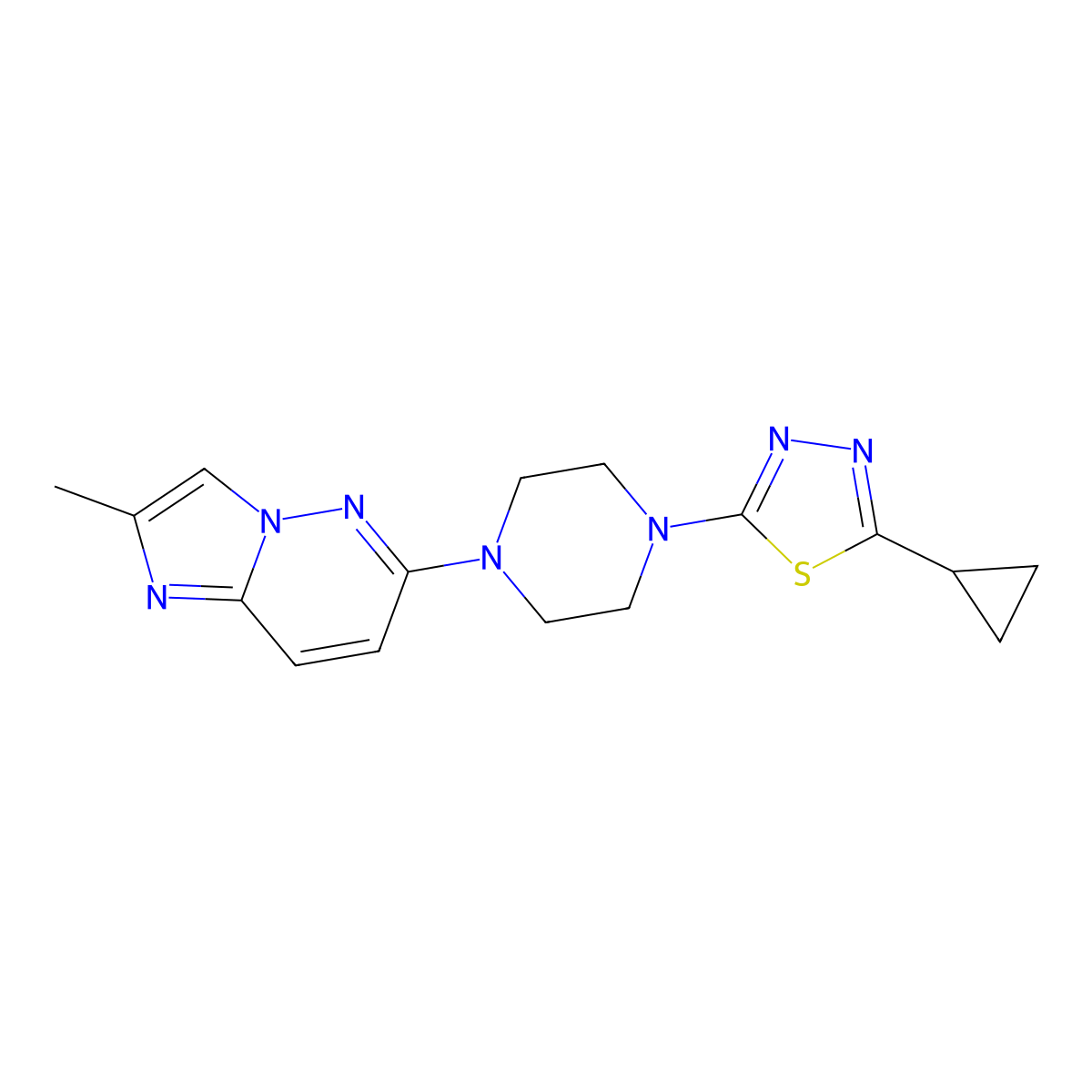 1-(5-Cyclopropyl-1,3,4-thiadiazol-2-yl)-4-{2-methylimidazo[1,2-b]pyridazin-6-yl}piperazine molecular structure, CAS 2742061-62-5