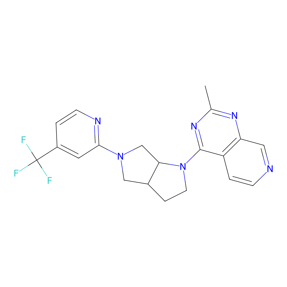 2-(1-{2-Methylpyrido[3,4-d]pyrimidin-4-yl}-octahydropyrrolo[2,3-c]pyrrol-5-yl)-4-(trifluoromethyl)pyridine molecular structure, CAS 2742061-64-7
