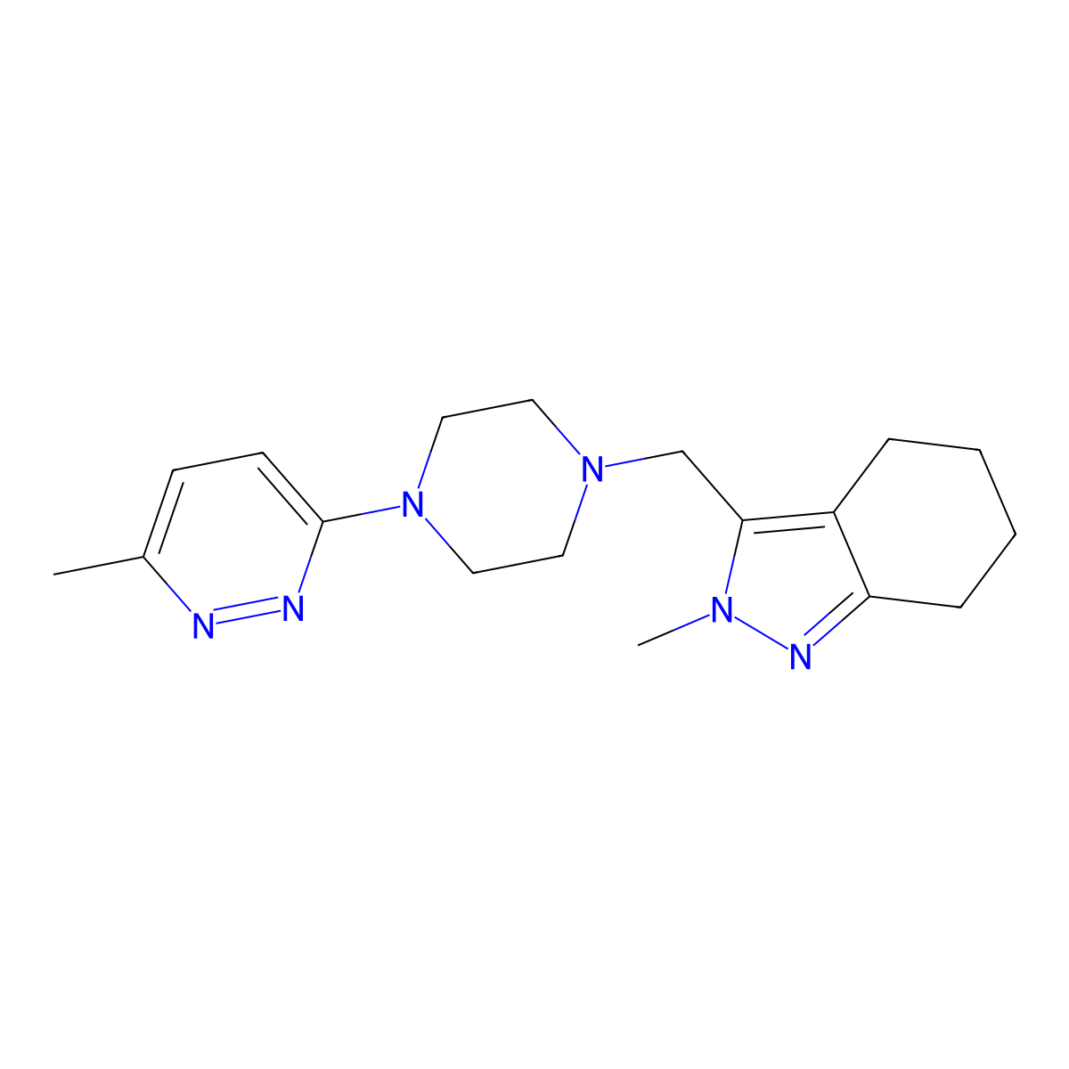 2-methyl-3-{[4-(6-methylpyridazin-3-yl)piperazin-1-yl]methyl}-4,5,6,7-tetrahydro-2H-indazole molecular structure, CAS 2742061-70-5